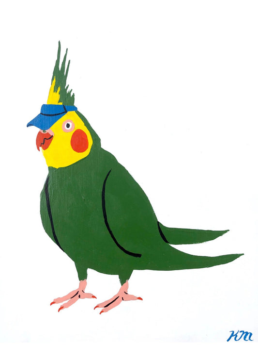 Kristina Micotti Cockatiel with Visor